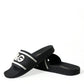 Dolce & Gabbana Chic Black Logo Embossed Rubber Slides