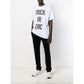 Moschino Couture Chic White Cotton Tee with Signature Print