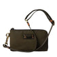 Dolce & Gabbana Elegant Dark Green Nylon-Leather Pouch