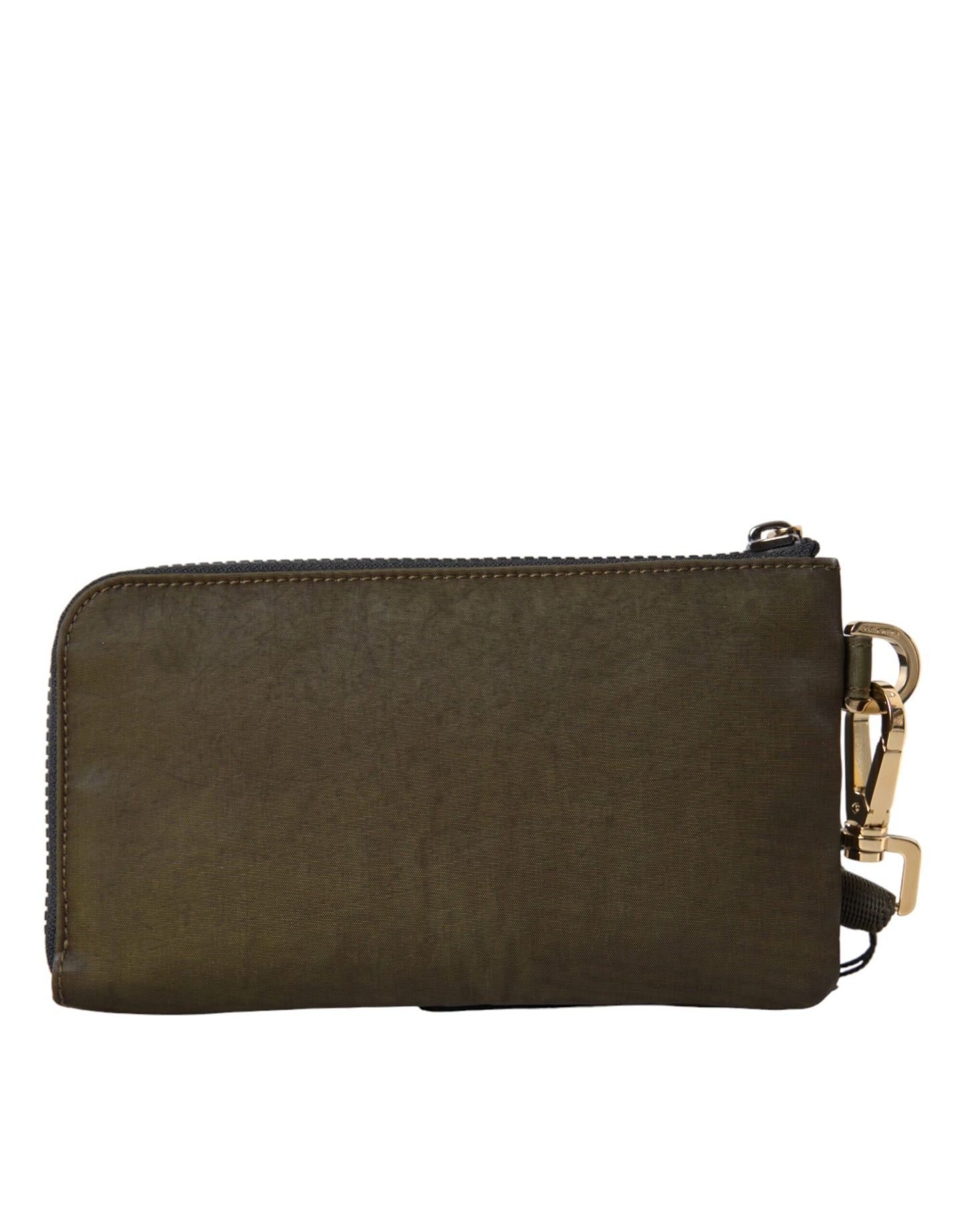 Dolce & Gabbana Elegant Dark Green Nylon-Leather Pouch