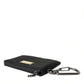 Dolce & Gabbana Elite Black Nylon & Leather Pouch with Logo Detail