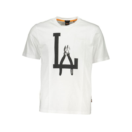 Hugo Boss White Cotton Men T-Shirt