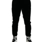 Dolce & Gabbana Sleek Black Velvet Joggers - Timeless Elegance