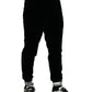 Dolce & Gabbana Sleek Black Velvet Joggers - Timeless Elegance