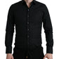 Dolce & Gabbana Elegant Black Slim Fit Italian Dress Shirt