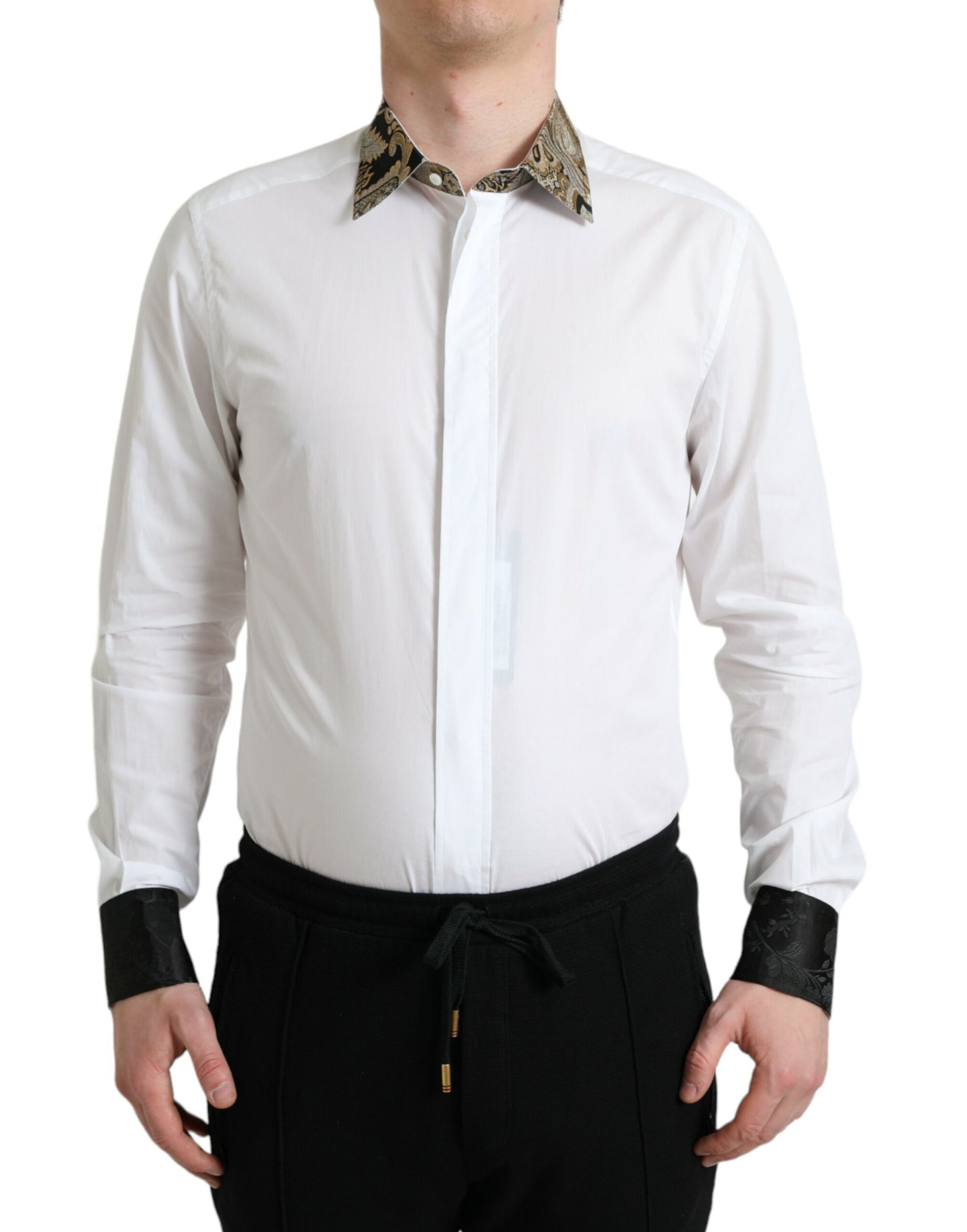 Dolce & Gabbana Elegant Gold Detail Dress Shirt