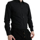 Dolce & Gabbana Sleek Black Slim Fit Italian Dress Shirt