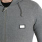 Dolce & Gabbana Chic Melange Grey Full-Zip Hooded Sweatshirt