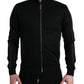 Dolce & Gabbana Elegant Full Zip Black Sweater