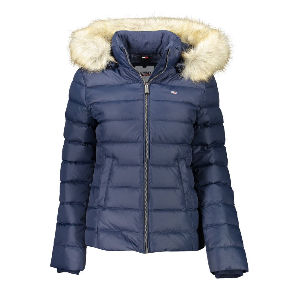 Tommy Hilfiger Eco-Conscious Blue Chic Jacket with Detachable Hood