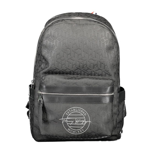 Tommy Hilfiger Black Polyethylene Men Backpack