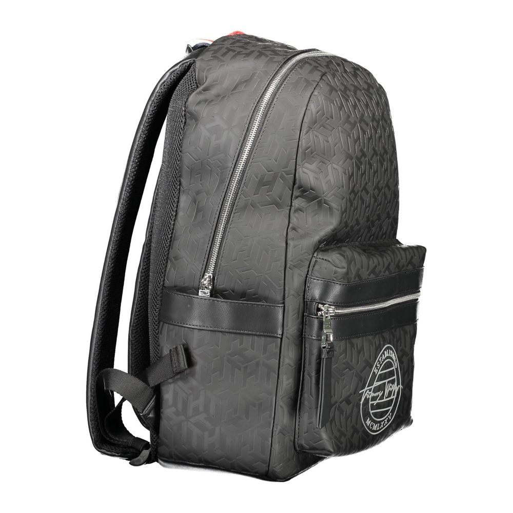 Tommy Hilfiger Black Polyethylene Men Backpack