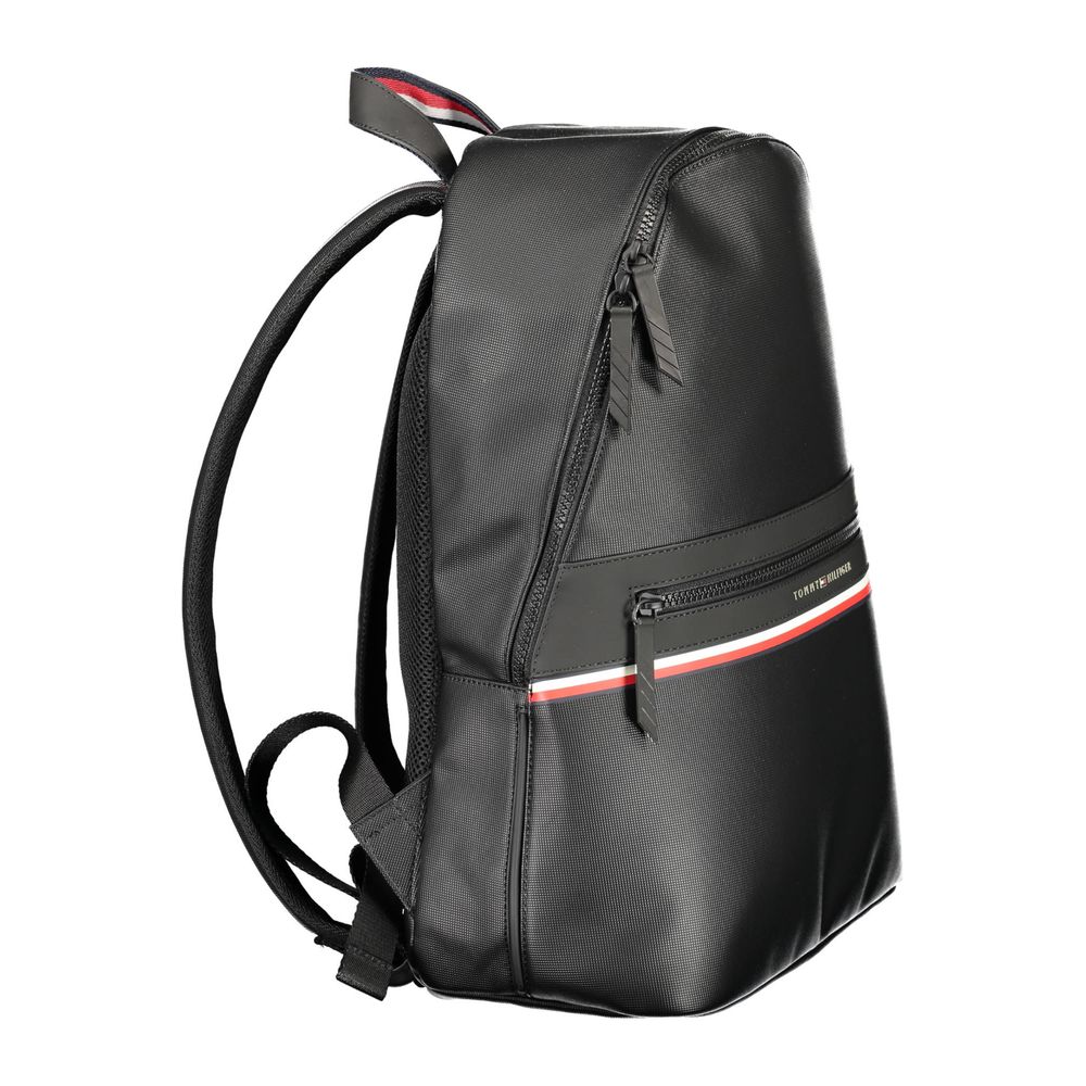 Tommy Hilfiger Black Polyethylene Men Backpack