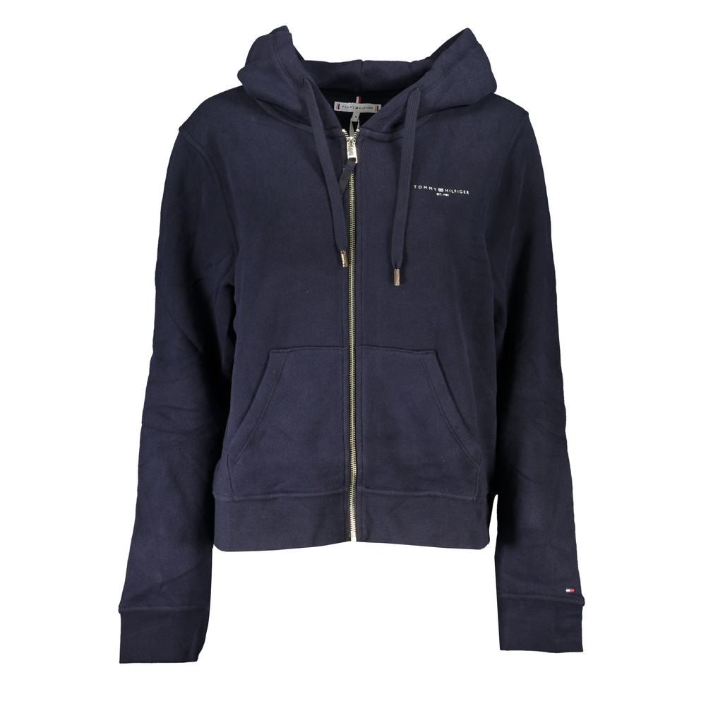 Tommy Hilfiger Cozy Blue Hooded Sweatshirt with Zip Detail