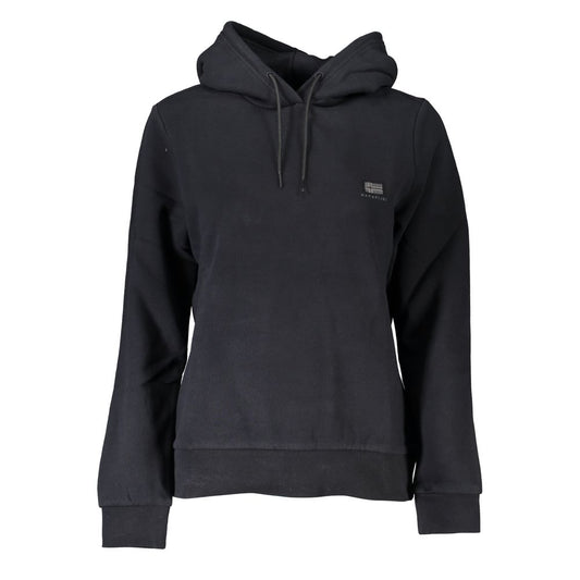 Napapijri Elegant Black Hooded Fleece Sweatshirt