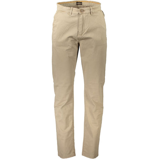 Napapijri Chic Beige Cotton Trousers with Elegant Comfort