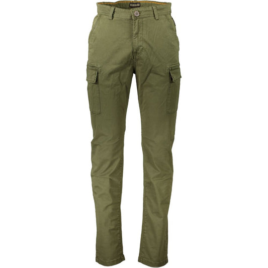 Napapijri Elegant Green Cotton Stretch Trousers