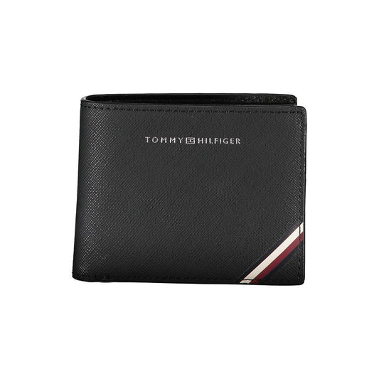 Tommy Hilfiger Elegant Black Leather Bifold Wallet