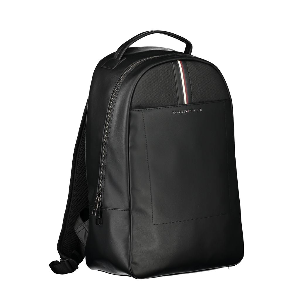 Tommy Hilfiger Black Polyethylene Men Backpack