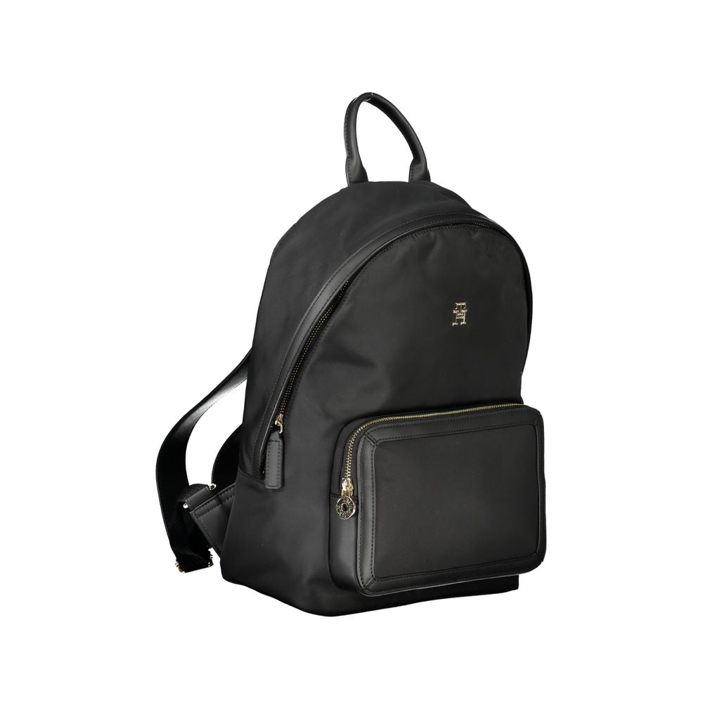 Tommy Hilfiger Chic Black Designer Backpack with Logo Detail