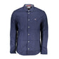 Tommy Hilfiger Elegant Blue Italian Collar Shirt with Contrasting Details