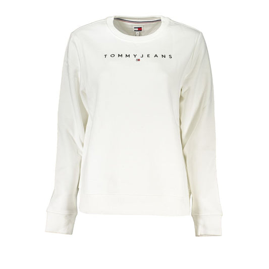 Tommy Hilfiger Chic White Fleece Embroidered Sweatshirt