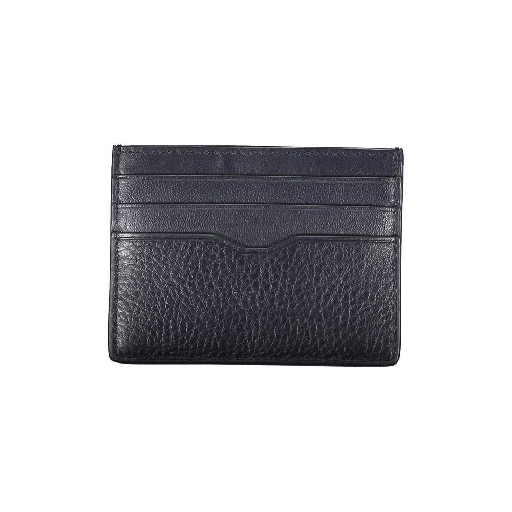 Tommy Hilfiger Sleek Blue Leather Card Holder with Contrast Details