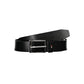 Tommy Hilfiger Sleek Black Leather Belt with Metal Buckle