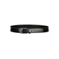 Tommy Hilfiger Sleek Black Leather Belt with Metal Buckle