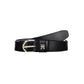 Tommy Hilfiger Elegant Blue Leather Belt with Metal Buckle