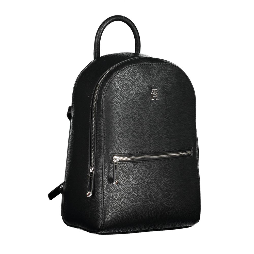 Tommy Hilfiger Chic Black Designer Backpack with Logo Accent