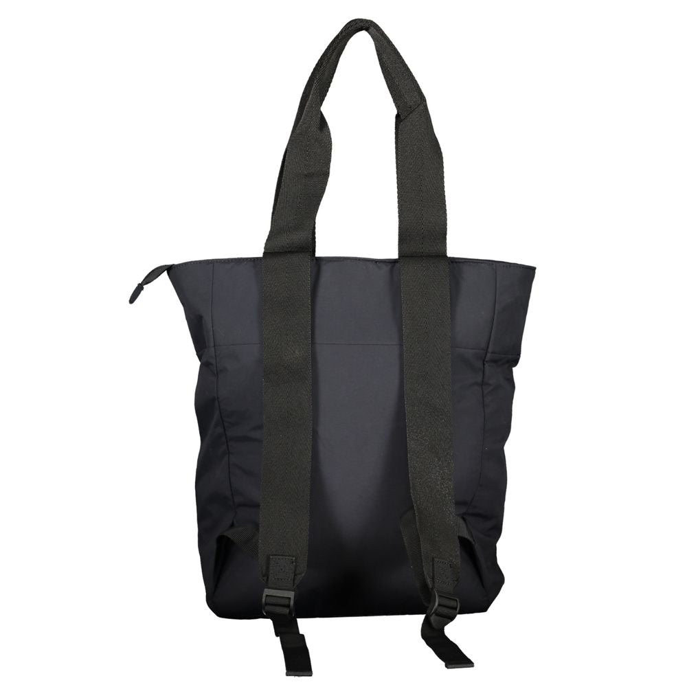 Napapijri Chic Black Cotton Backpack with Contrasting Details