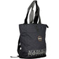 Napapijri Chic Black Cotton Backpack with Contrasting Details