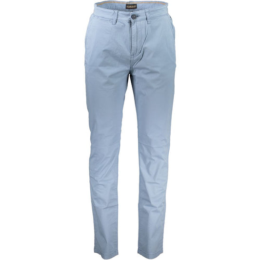 Napapijri Elegant Light Blue Stretch Cotton Trousers