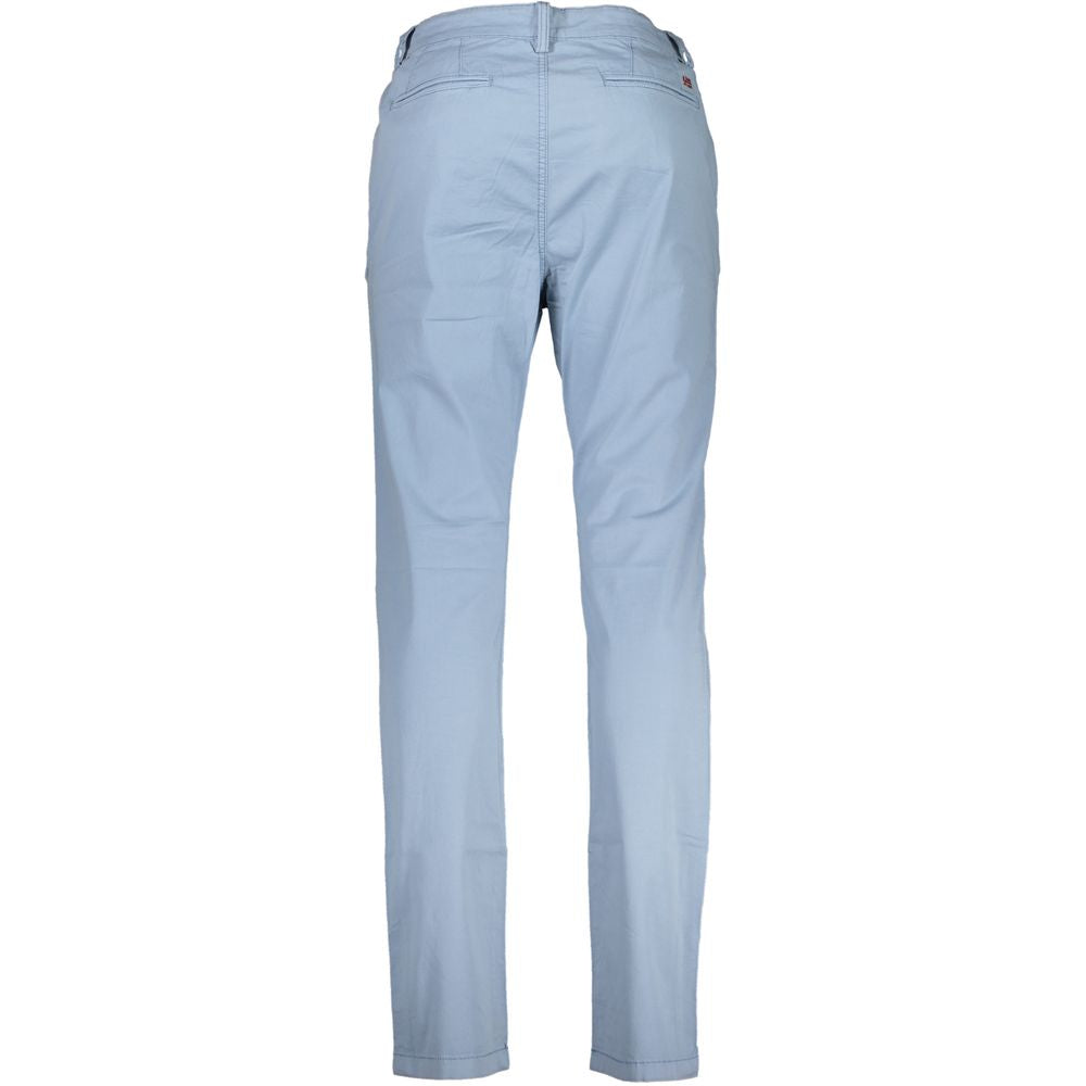 Napapijri Elegant Light Blue Stretch Cotton Trousers