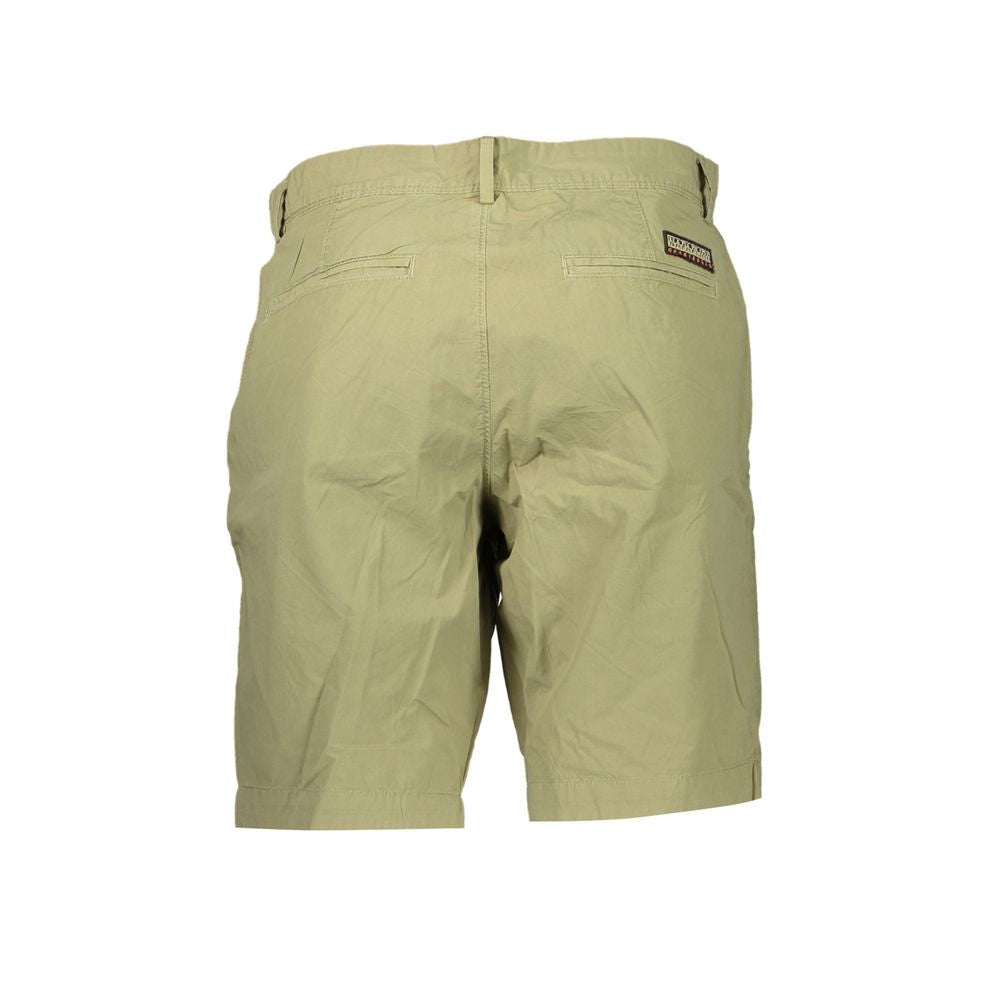 Napapijri Chic Green Bermuda Shorts with Contrast Details