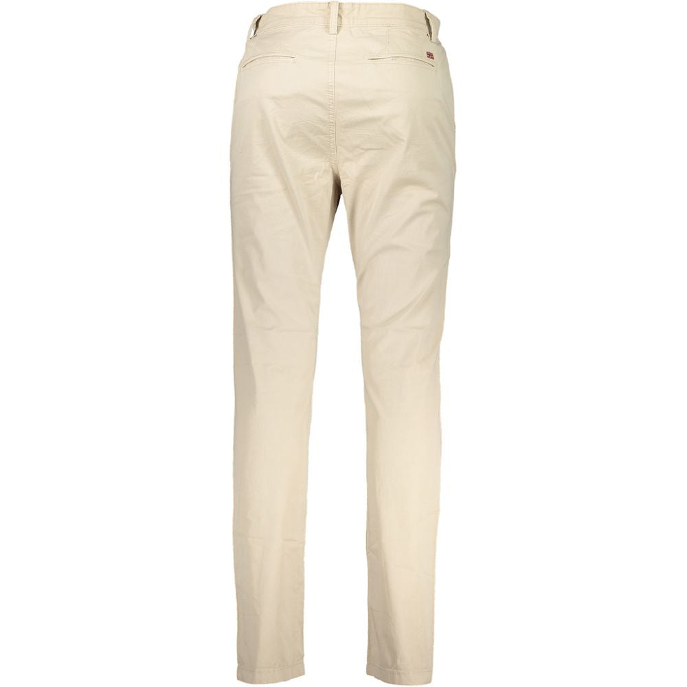 Napapijri Elegant Beige Cotton-Blend Trousers