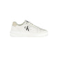 Calvin Klein Chic White Lace-Up Sneakers with Contrast Details