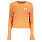 Calvin Klein Elegant Wide Neck Orange Top with Logo Detail