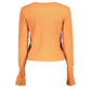 Calvin Klein Elegant Wide Neck Orange Top with Logo Detail