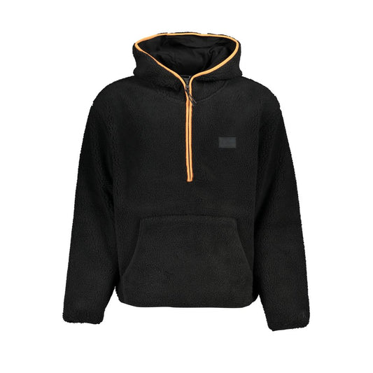 Calvin Klein Sleek Half-Zip Hooded Sweatshirt in Black