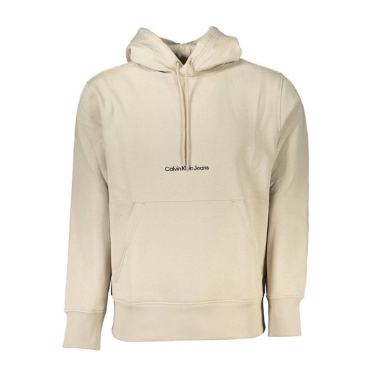 Calvin Klein Beige Fleece-Lined Hoodie - Timeless Comfort