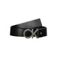 Calvin Klein Elegant Black Leather Belt with Metal Buckle