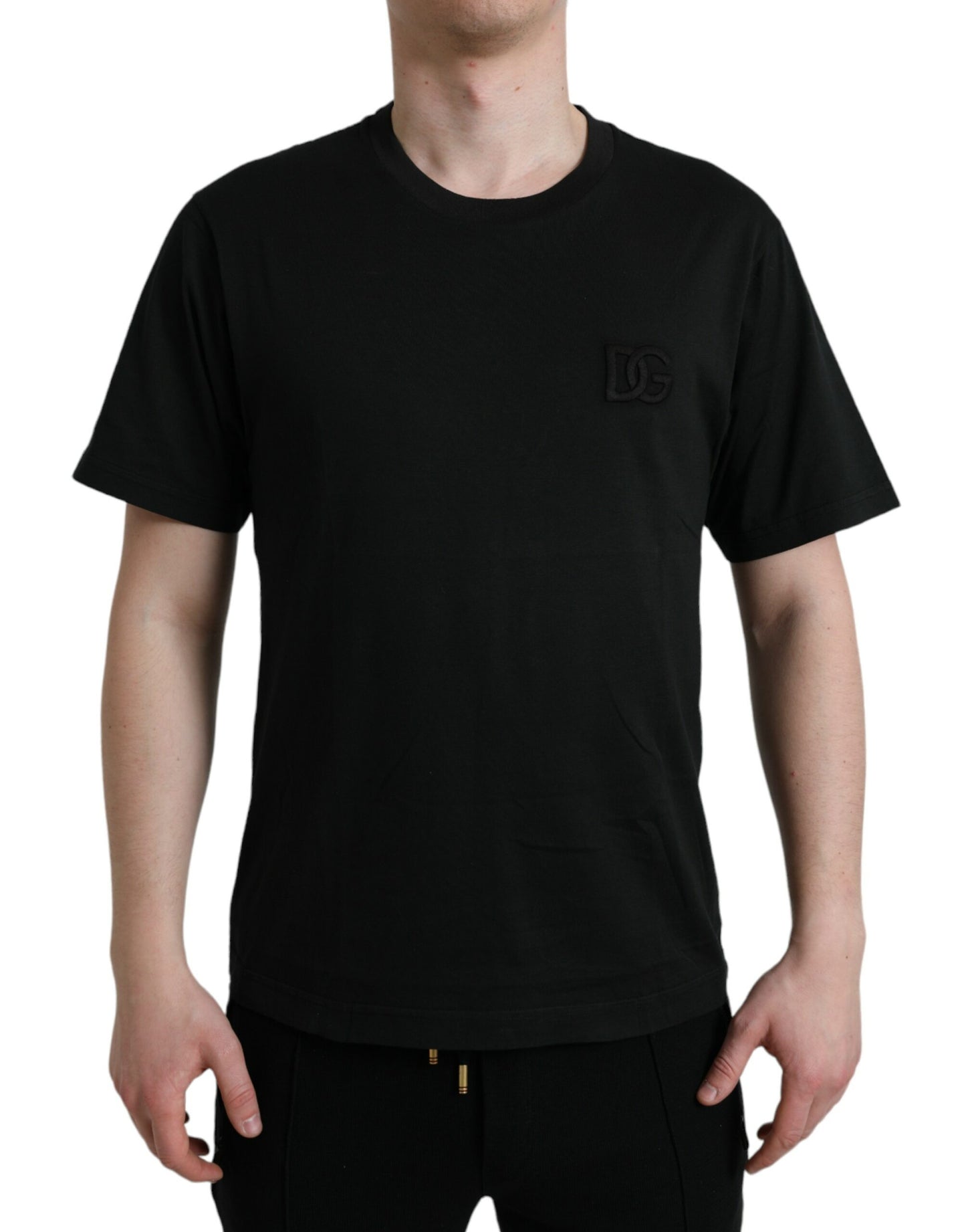 Dolce & Gabbana Elegant Black Cotton Crew Neck Tee