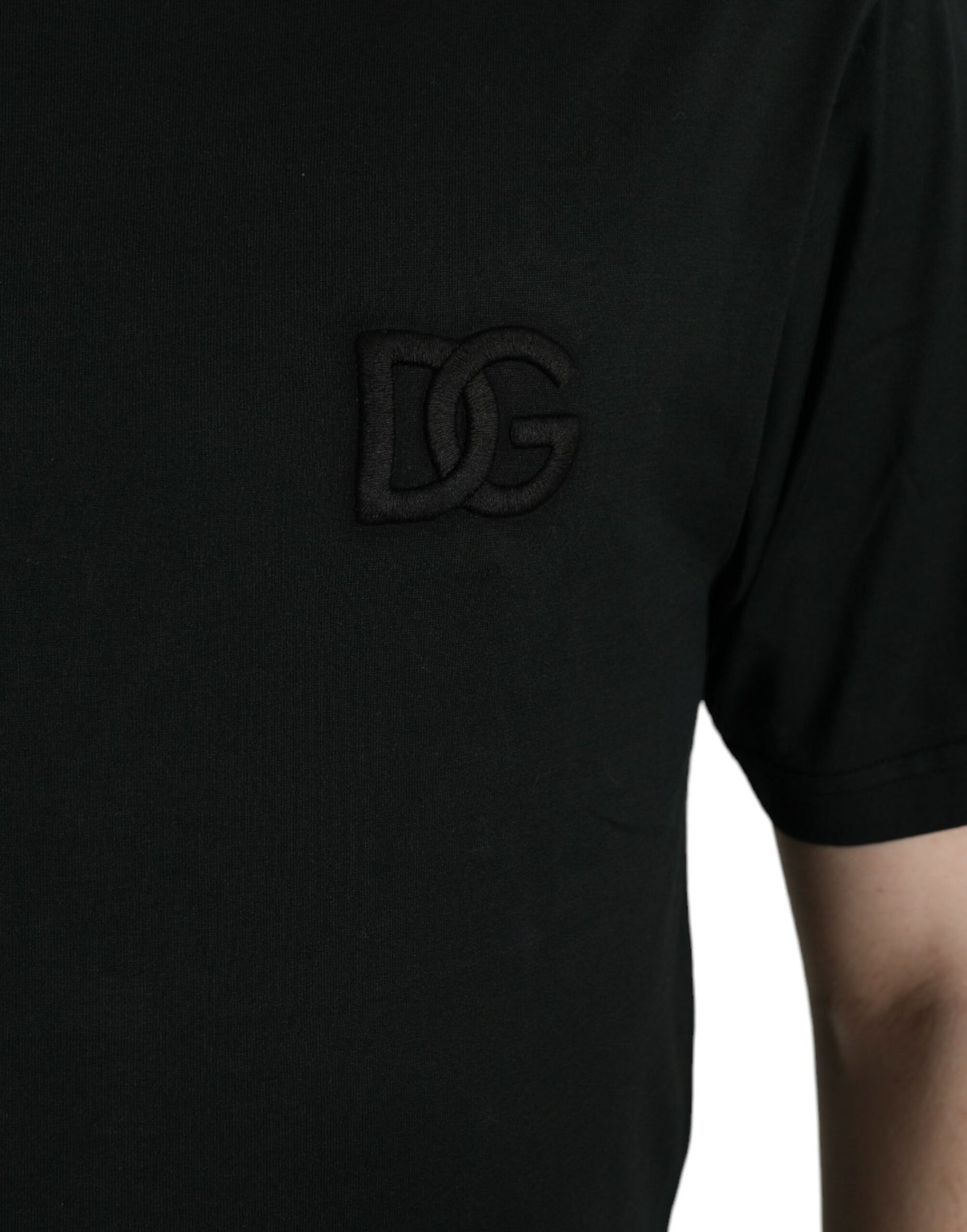 Dolce & Gabbana Elegant Black Cotton Crew Neck Tee