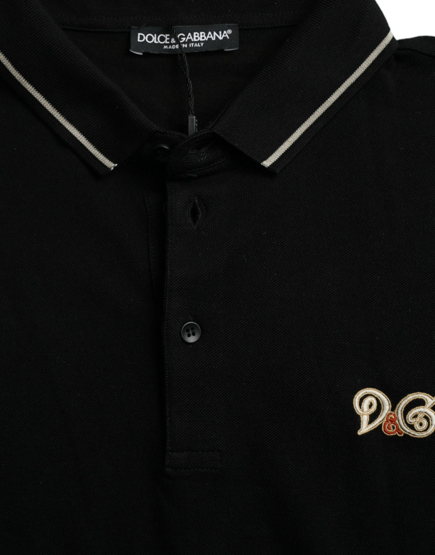 Dolce & Gabbana Elegant Black Cotton Polo Tee