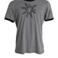 Dolce & Gabbana Heart Print Crew Neck Cotton Tee in Gray