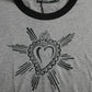 Dolce & Gabbana Heart Print Crew Neck Cotton Tee in Gray