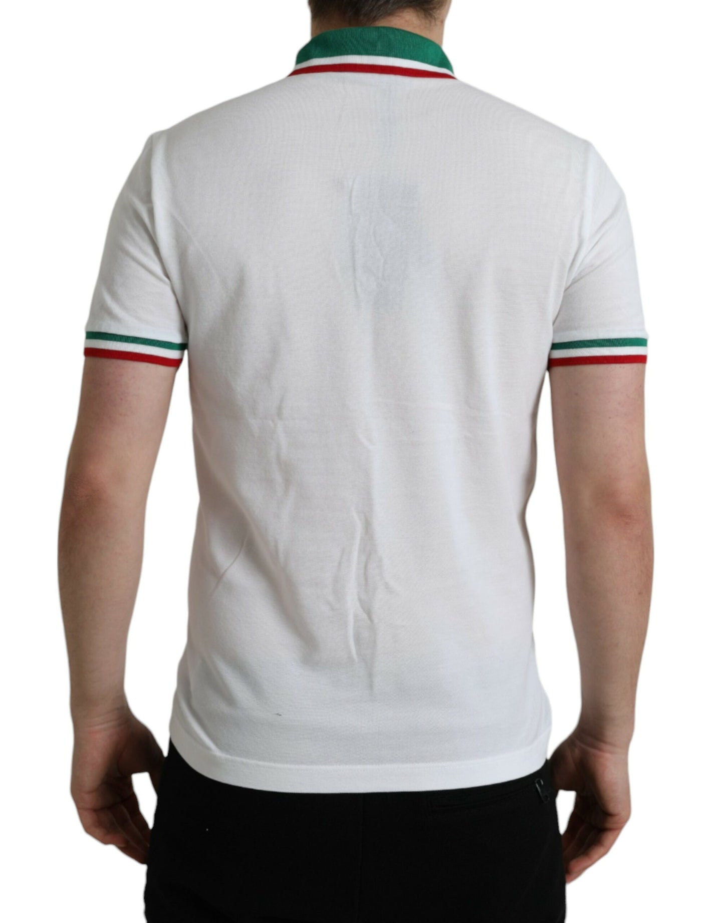 Dolce & Gabbana Elegant White Cotton Polo T-Shirt