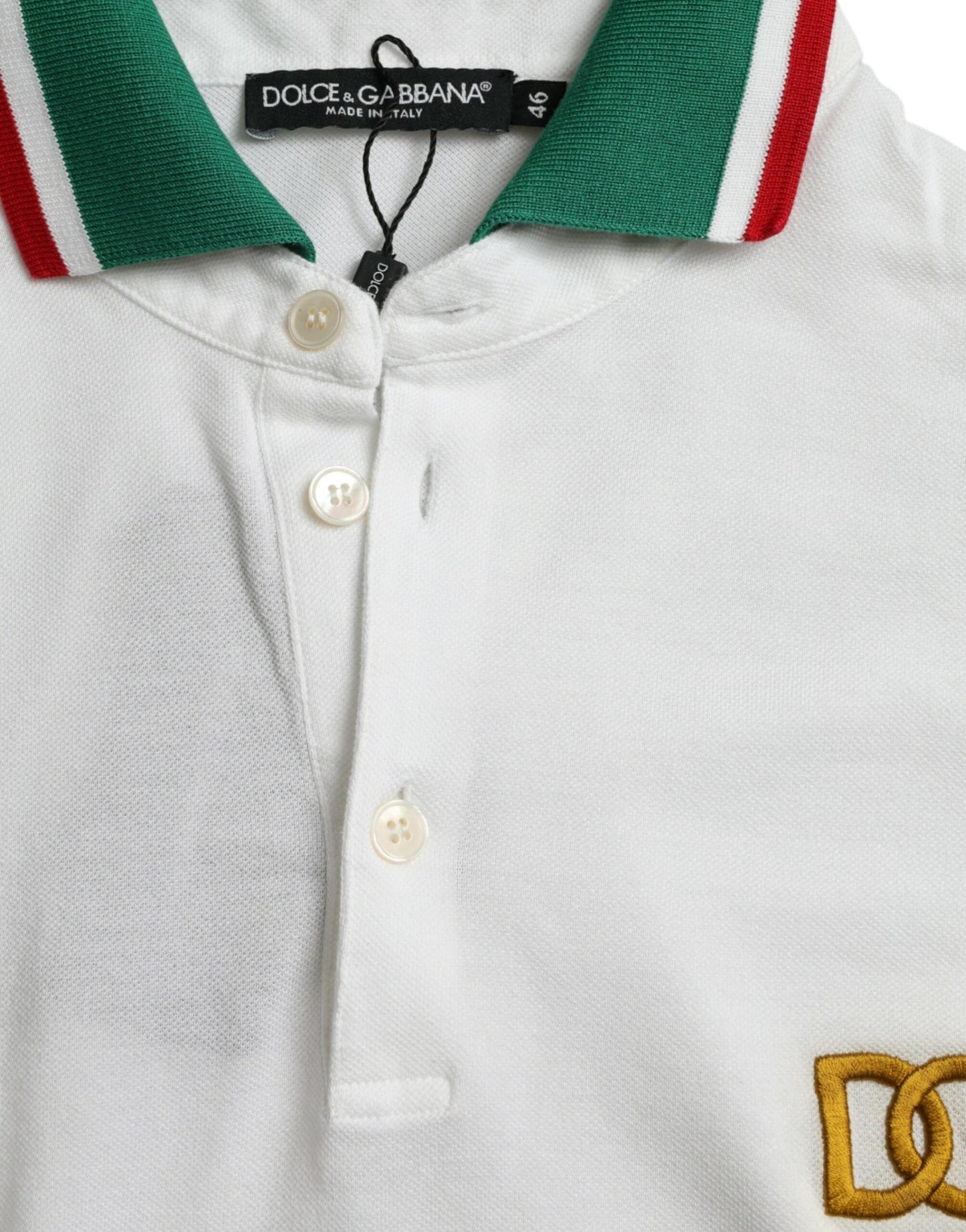 Dolce & Gabbana Elegant White Cotton Polo T-Shirt